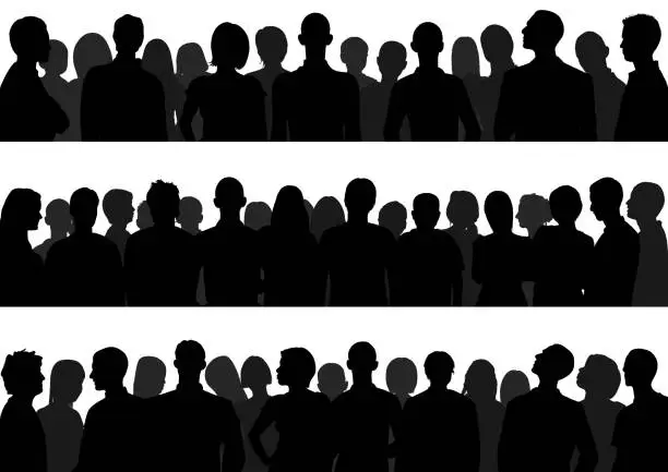 Vector illustration of Crowd (People Are Complete- a Clipping Path Hides the Legs)