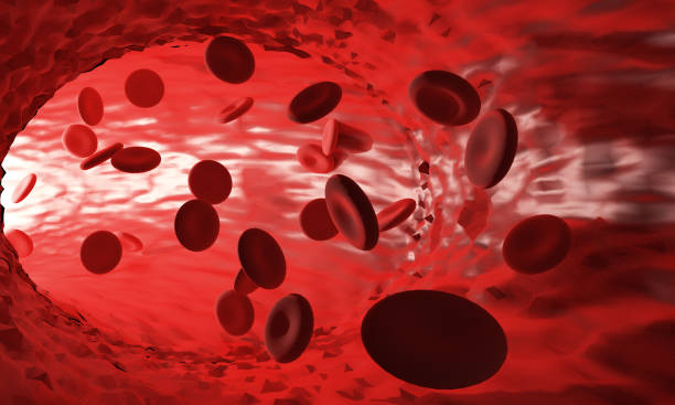 istock 3d render of illuminated red blood cells inside a vein 859433808