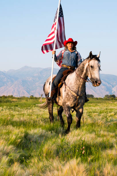 istock American Flag Cowgirl 859435992