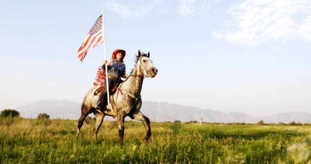 istock American Flag Cowgirl 859445536