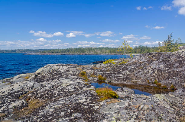 istock Coastal rocks on Ladoga Lake. 859448134