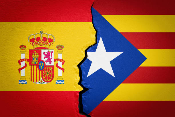 istock Spain and Catalonia independence concept. 3D rendering 859452540
