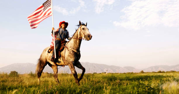 istock American Flag Cowgirl 859455648
