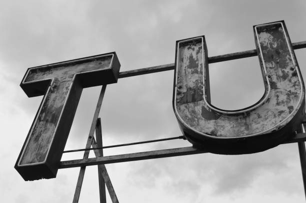 istock Black and White Rusty T and U sign 859455872