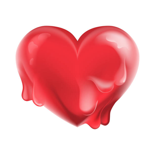 istock Beautiful, cartoon, bright red, shiny and glossy melting heart 859465470