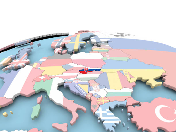 istock Flag of Slovakia on bright globe 859466492