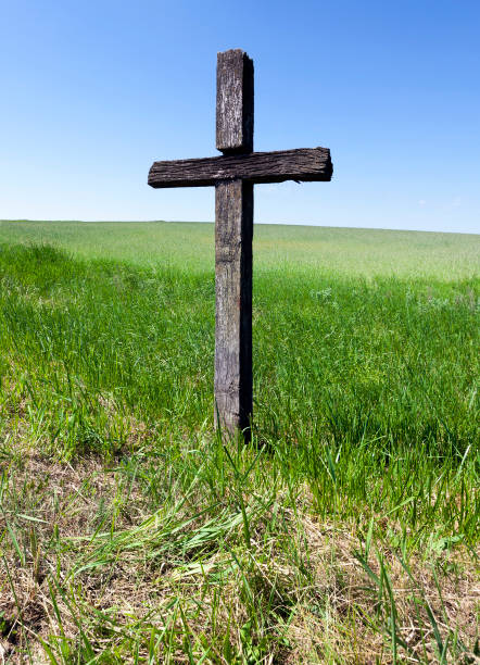istock Old wooden cross 859469466