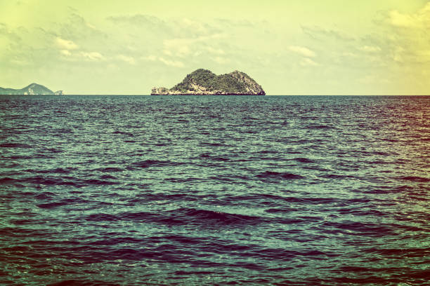 Old picture vintage style of the small island in the sea at Mu Ko Ang Thong National Marine Park, Surat Thani province, Thailand