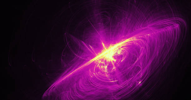 istock Purple And Yellow Abstract Lines Curves Particles Background 859476250