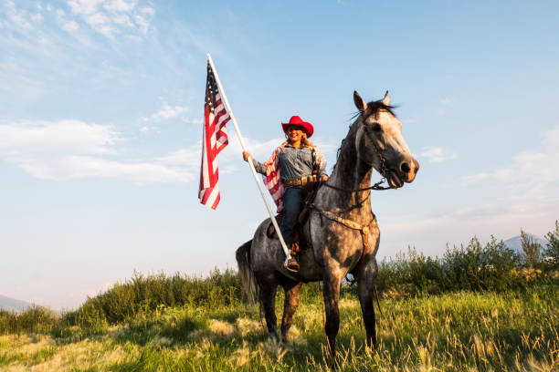 istock American Flag Cowgirl 859481774