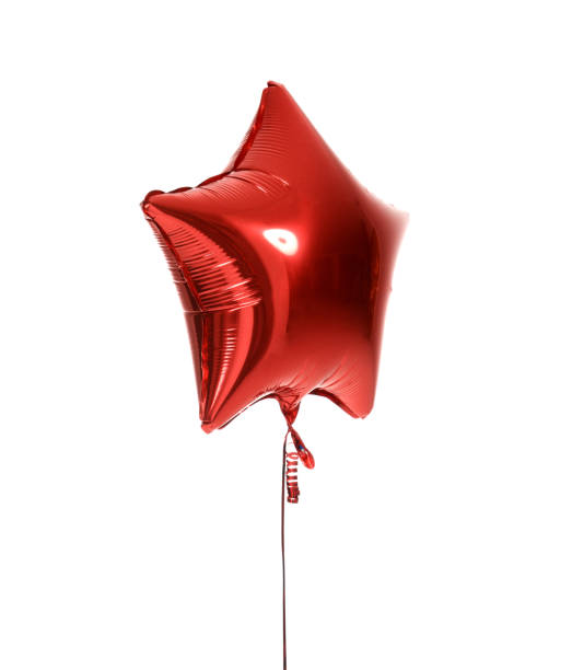 istock Single big  red star balloon object for birthday isolated 859483188