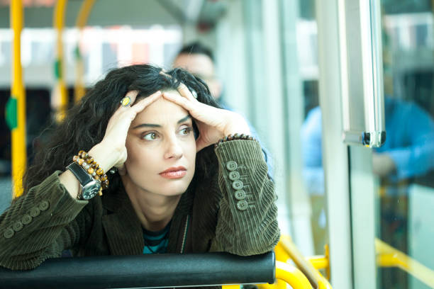 istock Woman in a bus 859487168