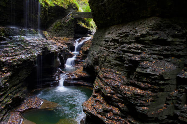 istock Watkins glen gorge trail in autumn 859500502