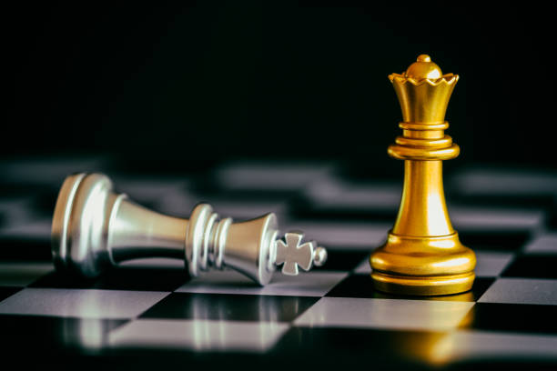 istock Strategy chess battle Intelligence challenge game on chessboard. Success the strategy concept. Chess business leader and success idea. Chess strategy game business competition success play. 859507598