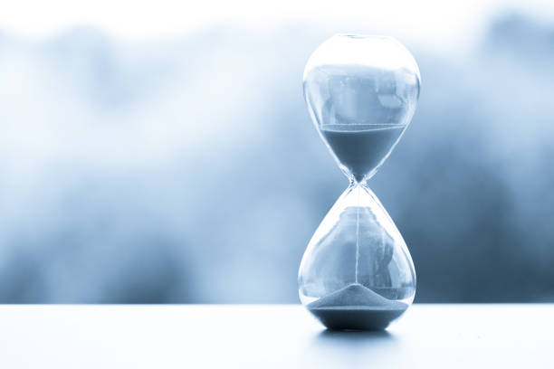 istock Sand clock, business time management concept 859510272