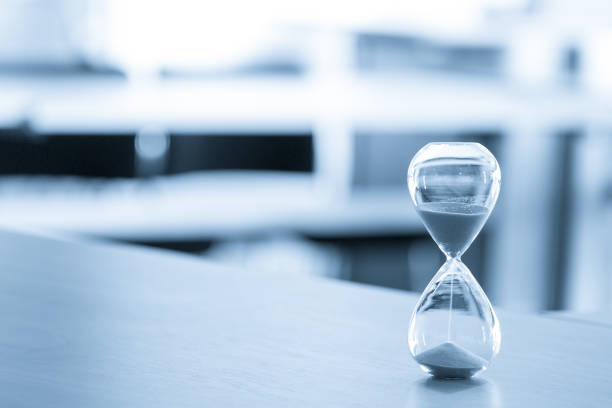 istock Sand clock, business time management concept 859510278