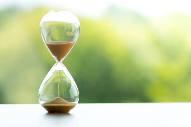 istock Sand clock, business time management concept 859510288