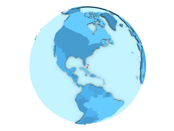 istock Bahamas on blue globe isolated 859510900