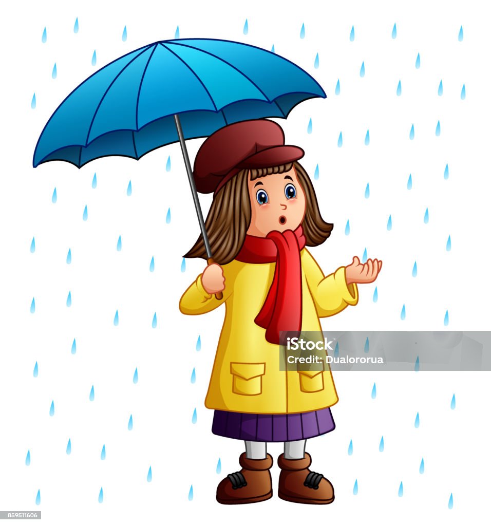 Ilustración de Chica De Dibujos Animados Con Pie De Paraguas Bajo La Lluvia y más Vectores Libres de Derechos de Abrigo - iStock Ilustración de Chica De Dibujos Animados Con Pie De Paraguas Bajo La Lluvia y más Vectores Libres de Derechos de Abrigo - iStock