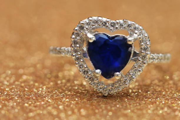 istock ring blue gemstone heart,Love Valentine day 859518288