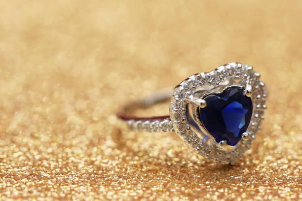 istock ring blue gemstone heart,Love Valentine day 859518658