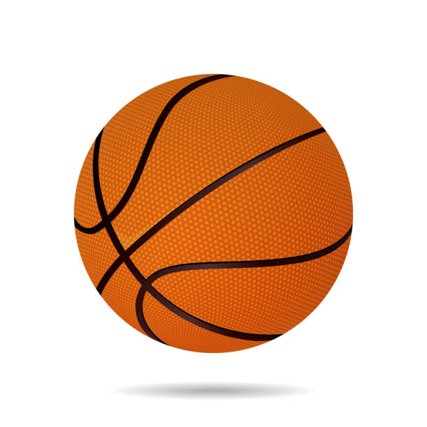 wektor koszykówki izolowany na białym tle. ilustracja. - basketball single object circle sphere stock illustrations