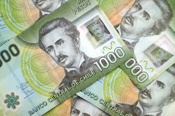 istock Chilean peso cash banknote background 859522912
