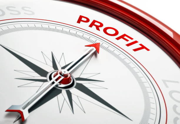 istock Marketing Concept: Arrow of A Compass Pointing Profit Text 859529152