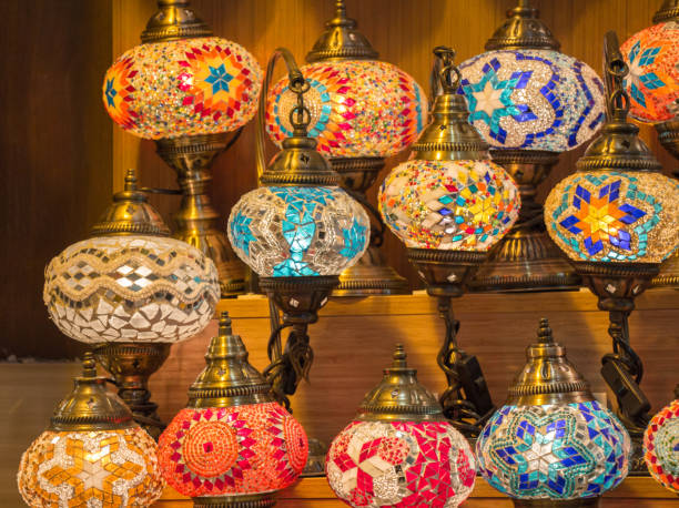 istock Colorful old Ottoman style Mosaic  lamps 859530168