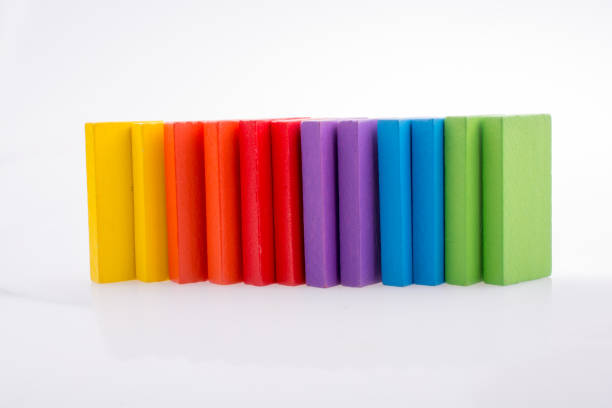 istock Coorful domino blocks on white background 859532344