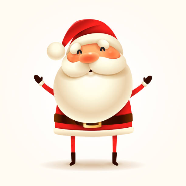 산타 클로스입니다. 흰색 바탕에 산타 클로스의 벡터 그림입니다. 격리. - santa claus white background christmas holidays and celebrations stock illustrations