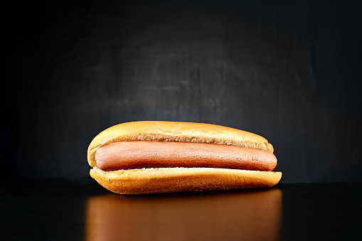fresh hot dog isolated on a white background