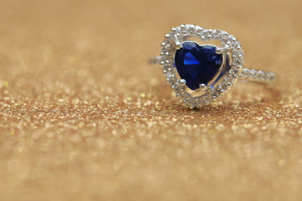 istock ring blue gemstone heart,Love Valentine day 859539836