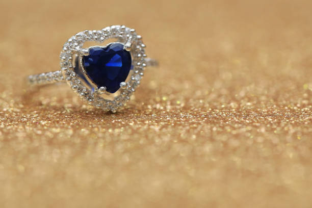 istock ring blue gemstone heart,Love Valentine day 859539860
