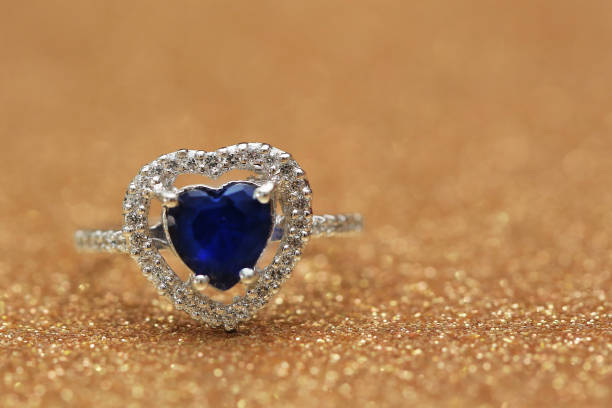 istock ring blue gemstone heart,Love Valentine day 859540240