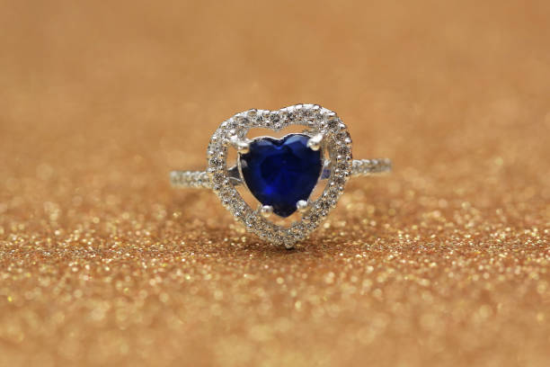 istock ring blue gemstone heart,Love Valentine day 859540386