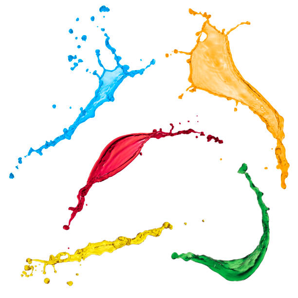 istock collection of beautiful liquid multicolor splashes isolated over white background and drops 859544774