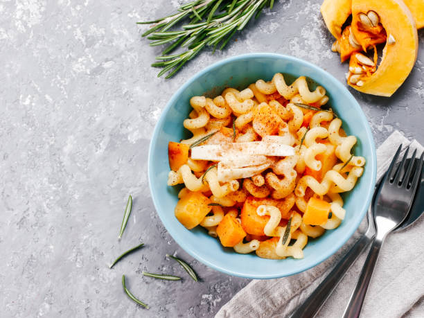 istock Fusilli pasta with pumpkin, rosemary and brie 859554224
