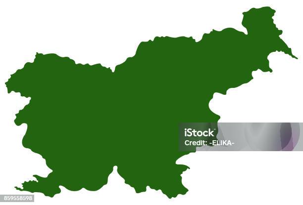 Slovenia Map Stock Illustration - Download Image Now - Cartography, Country - Geographic Area, Europe
