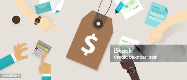 Pricing Strategy Price Tag Define Value Counting Production Cost Analysis Stock Illustration - Download Image Now