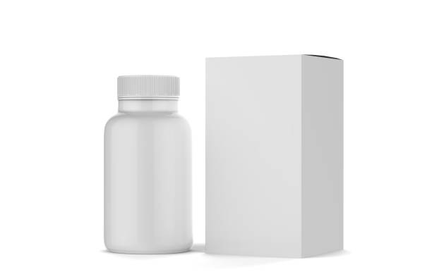mock-up container für medikamente und nahrungsergänzungsmittel - pill box stock-fotos und bilder