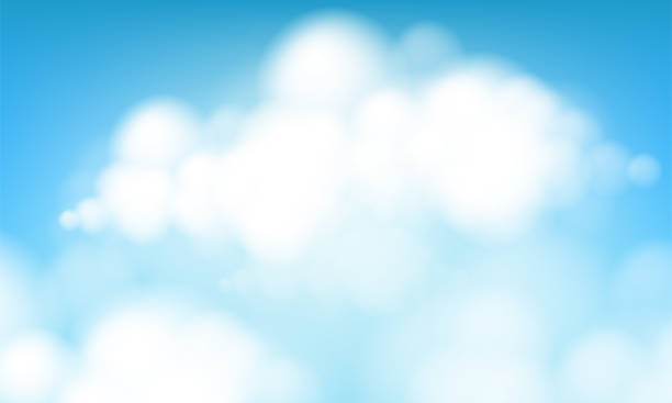 błękitne niebo i chmura w słoneczny dzień, ilustracja wektora. - cloud cloudscape cumulus cloud sky stock illustrations