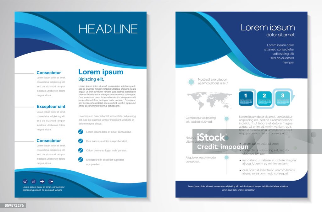 Vector Brochure Flyer design Layout template size A4, Front page and back page, infographics. Easy to use and edit. Brochure stock vector