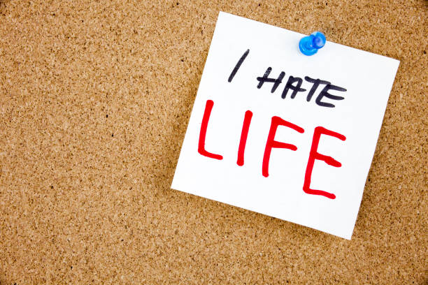 istock Depression and suicidal thoughts pinned to a cork notice board . Sticky note. Mental 859572832