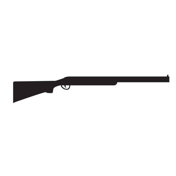 Silhouette of Shotgun, hunting rifle Silhouette of Shotgun, hunting rifle. Vector illustration rifle stock illustrations