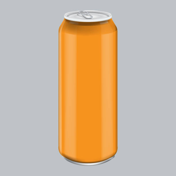 istock Orange Metal Aluminum Beverage Drink. Mockup for Product Packaging. Energetic Drink Can 500ml, 0,5L 859583506