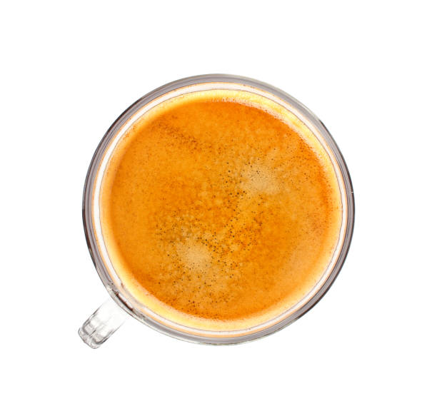 istock Cup of morning aromatic coffee top view 859583572