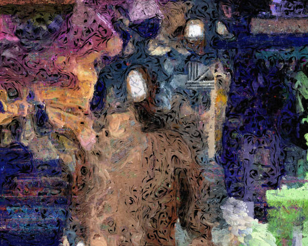 Abstraction Abstract painting with faceless man. salvador dali stock pictures, royalty-free photos & images