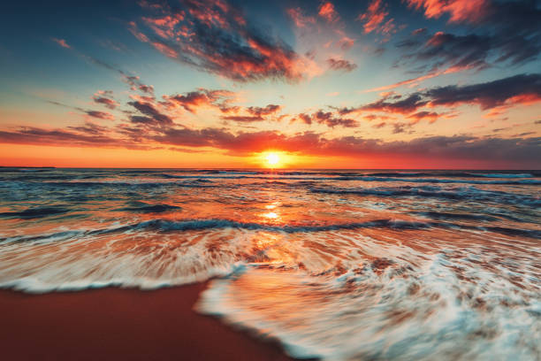 istock Beautiful cloudscape over the sea, sunrise shot 859587284