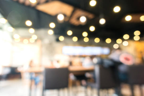 istock Blurred Coffee shop blur background with bokeh. 859587568
